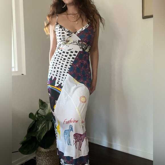 NWT Printed Midi Dress Sz S/M - Picture 5 of 7